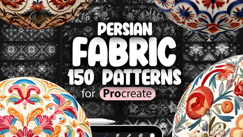 150 Procreate Persian Patterns | Arabesque Embroidery Procreate Pattern Seamless Brushes | Persian Geometric Pattern Brush