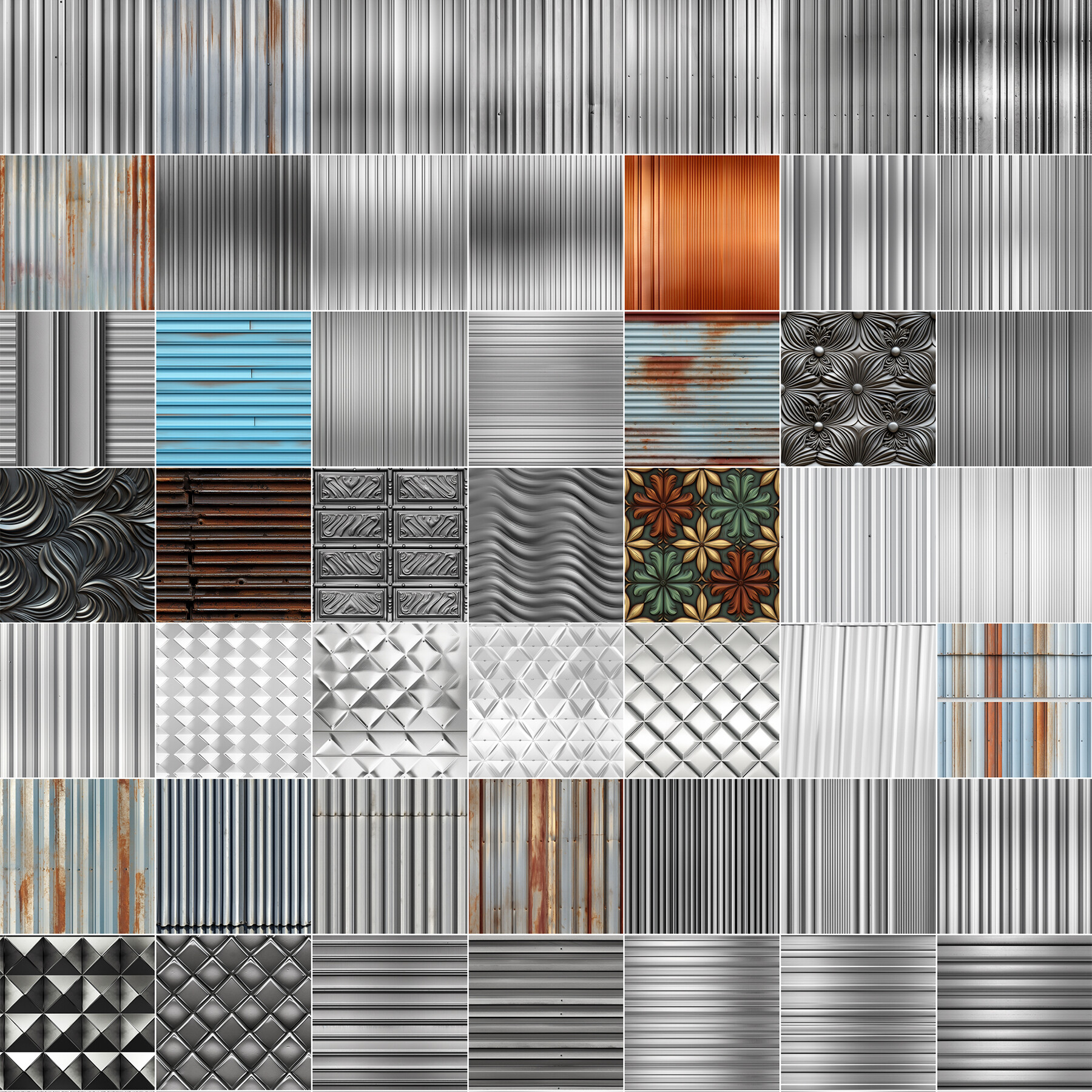 ArtStation - 100 Procreate Corrugated Metal Textures | Procreate Rusty ...