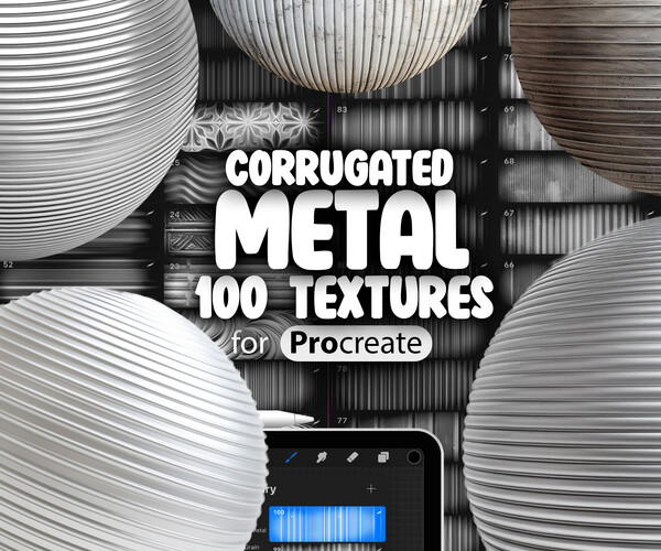 ArtStation - 100 Procreate Corrugated Metal Textures | Procreate Rusty ...