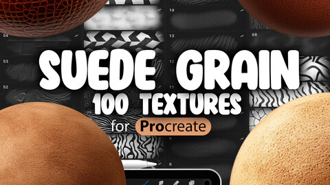 100 Procreate Suede Grain Textures | Leather Grain Procreate Texture Seamless Brushes | Procreate Suede Pattern Brushes