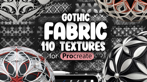 110 Procreate Gothic Patterns | Gothic Procreate Pattern Seamless Brushes | Procreate Gothic Brush | Procreate Gothic Fabric Patterns