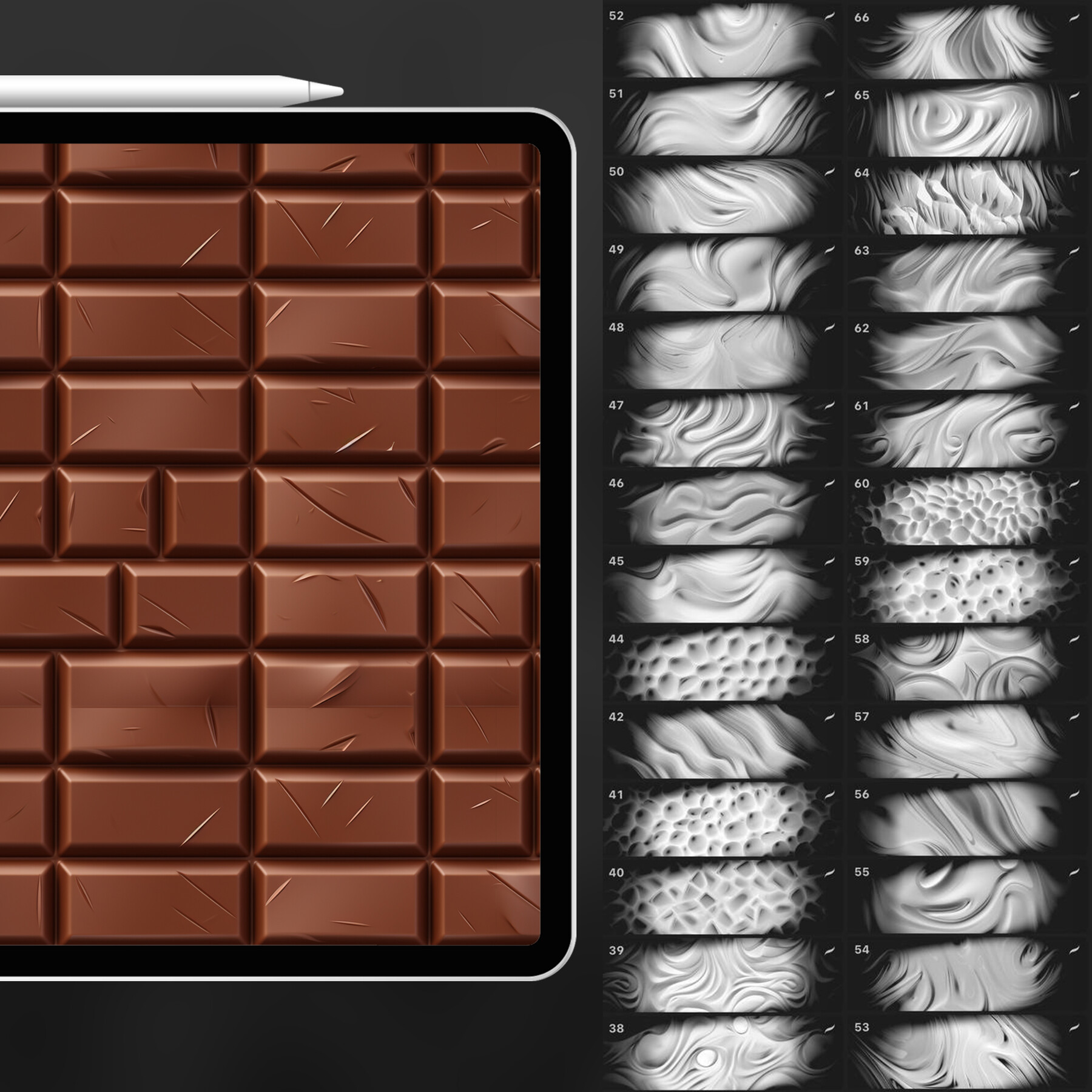 Chocolate Bar Pattern Procreate Brush