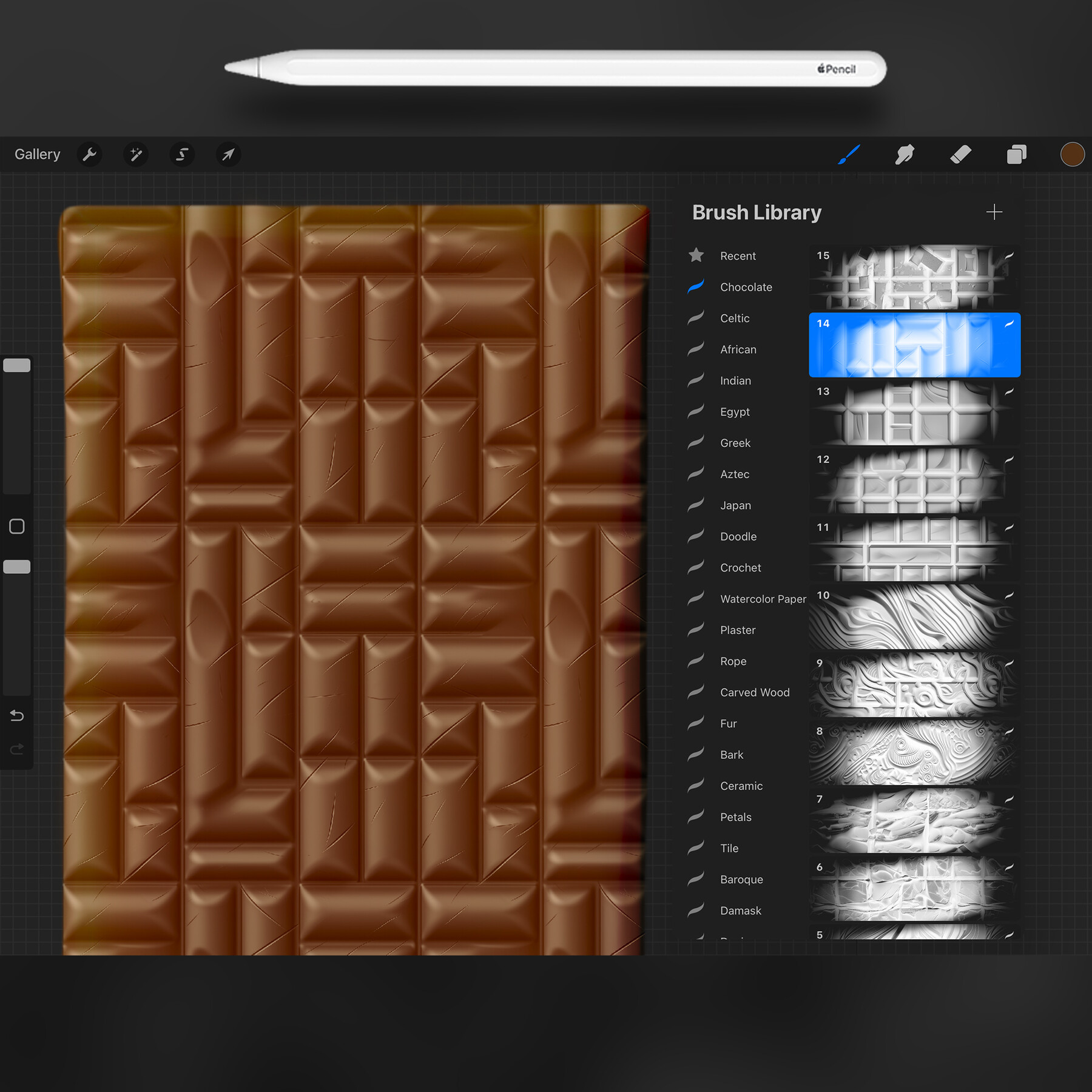 Chocolate Bar Pattern Procreate Brush