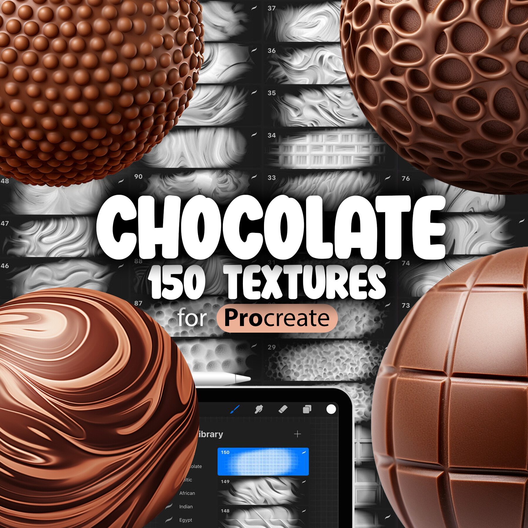 Chocolate Bar Procreate Background Brush Graphic by LetsArtShop · Creative  Fabrica