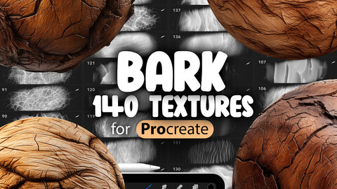 140 Procreate Bark Textures | Smooth Bark Procreate Texture Seamless Brushes | Rough Bark Procreate Texture | Peeling Bark Procreate Texture