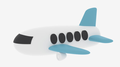 Cartoon Airplane 1 3D model