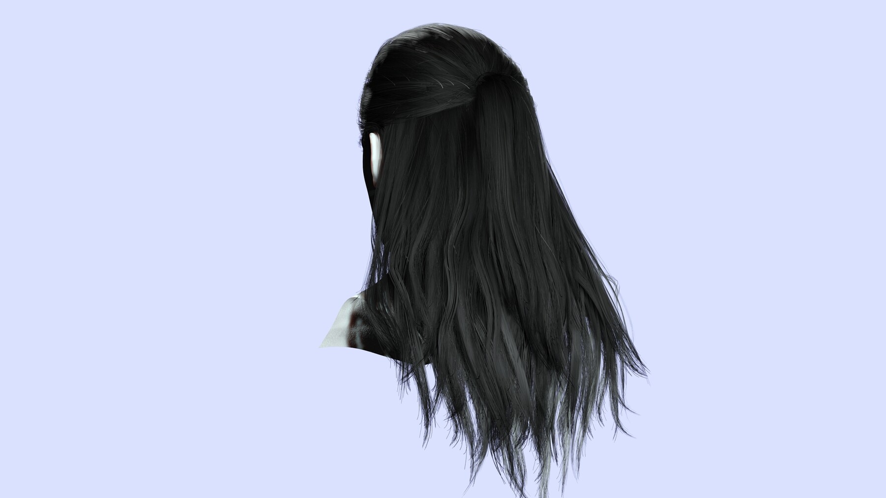 Blue Long Hair With Ponytail - $90  Black hair roblox, Long hair styles,  Ponytail