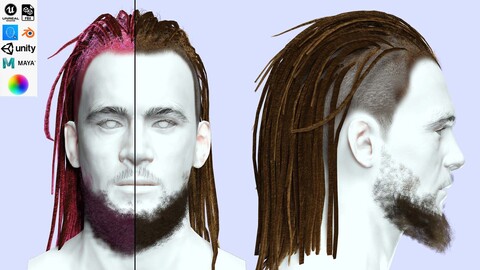 Realistic Dread Man Hair