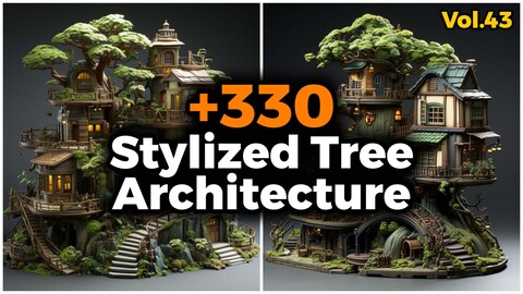 +330 Stylized Tree Architecture (4k) | Vol_43