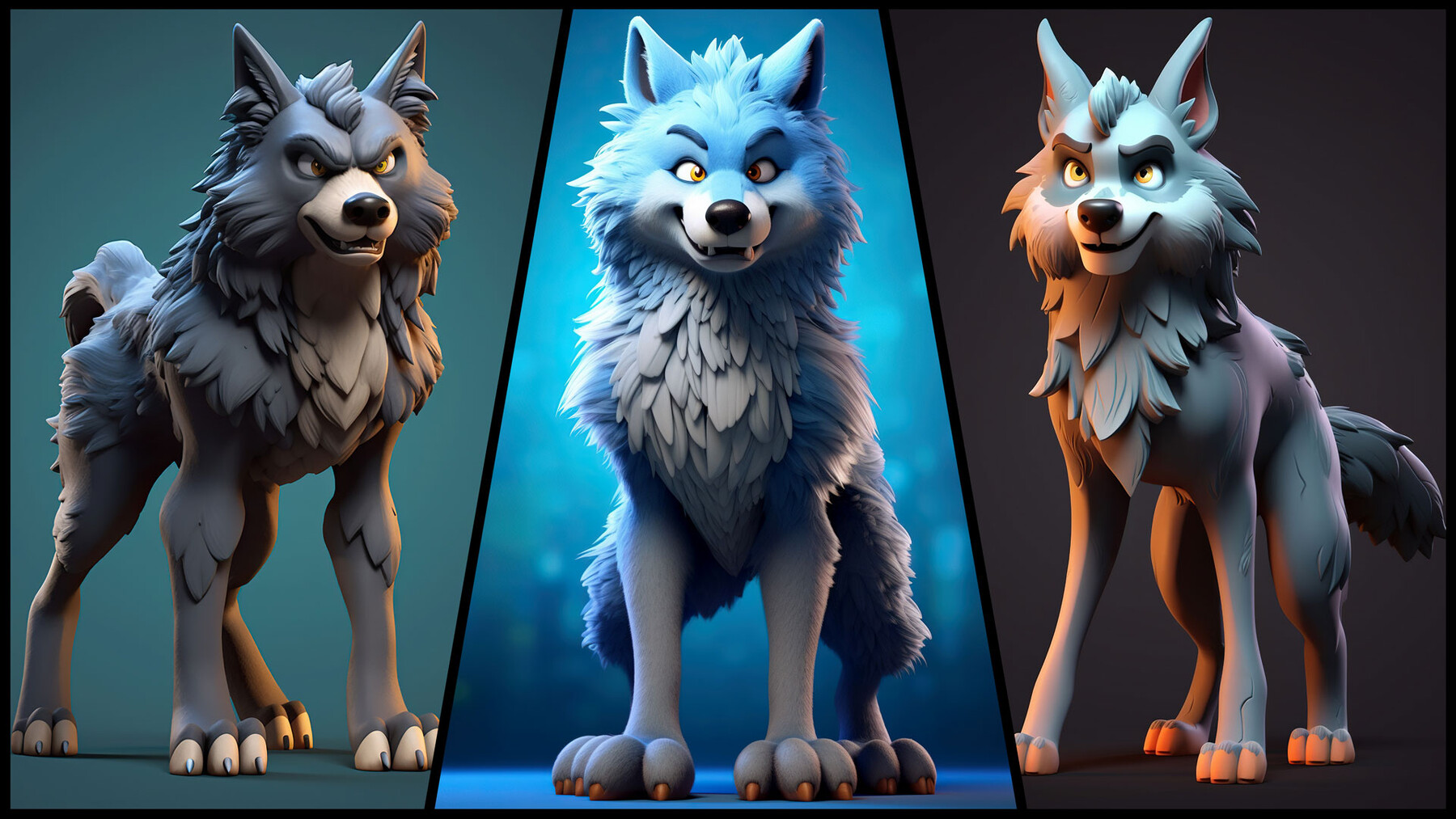 ArtStation - 340 Cartoon Wolf Characters - 4K Reference Image Pack ...