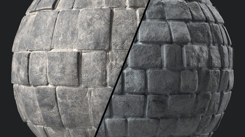 Stone Wall Materials 88- Slat Stone Wall | Sbsar Pbr 4k Seamless