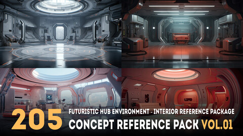 205 arts - Futuristic Hub Environment - Interior Reference Package Vol.01 - More Than 6K Resolution