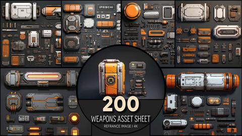 Weapons Asset Sheet 4K Reference/Concept Images