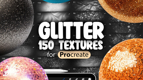 150 Procreate Glitter Textures | Shimmer Glitter Procreate Texture Seamless Brushes | Procreate Gold Glitter Brush | Procreate Shiny Brush