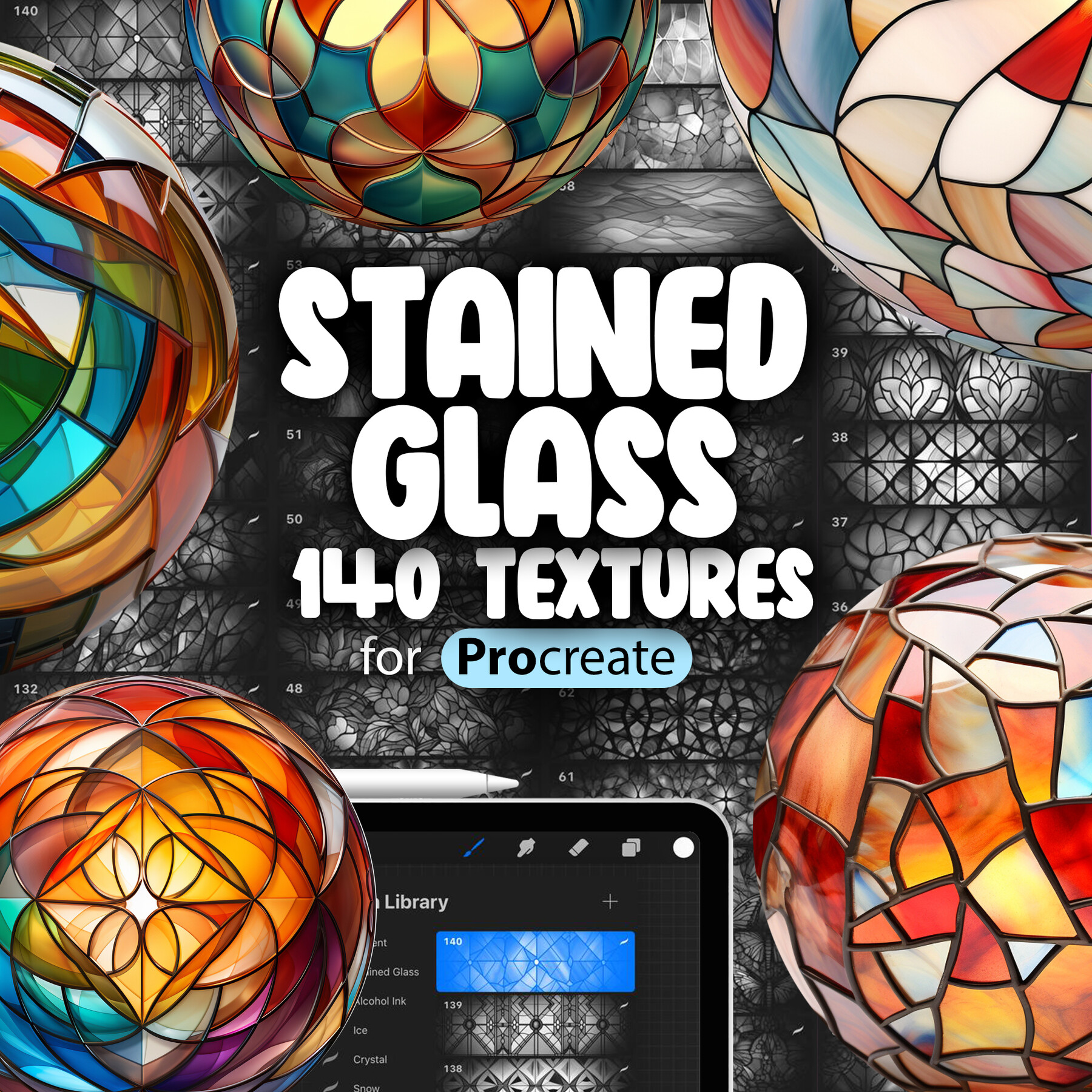 Stained Glass Brushes For Procreate - Design Cuts