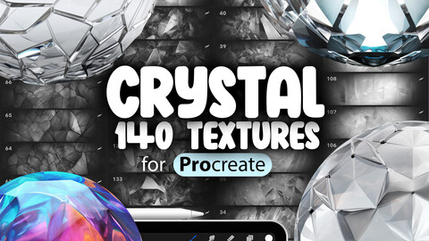 140 Procreate Crystal Textures | Quartz Crystal Procreate Texture Seamless Brushes | Amethyst Crystal Texture | Rose Quartz Crystal Texture