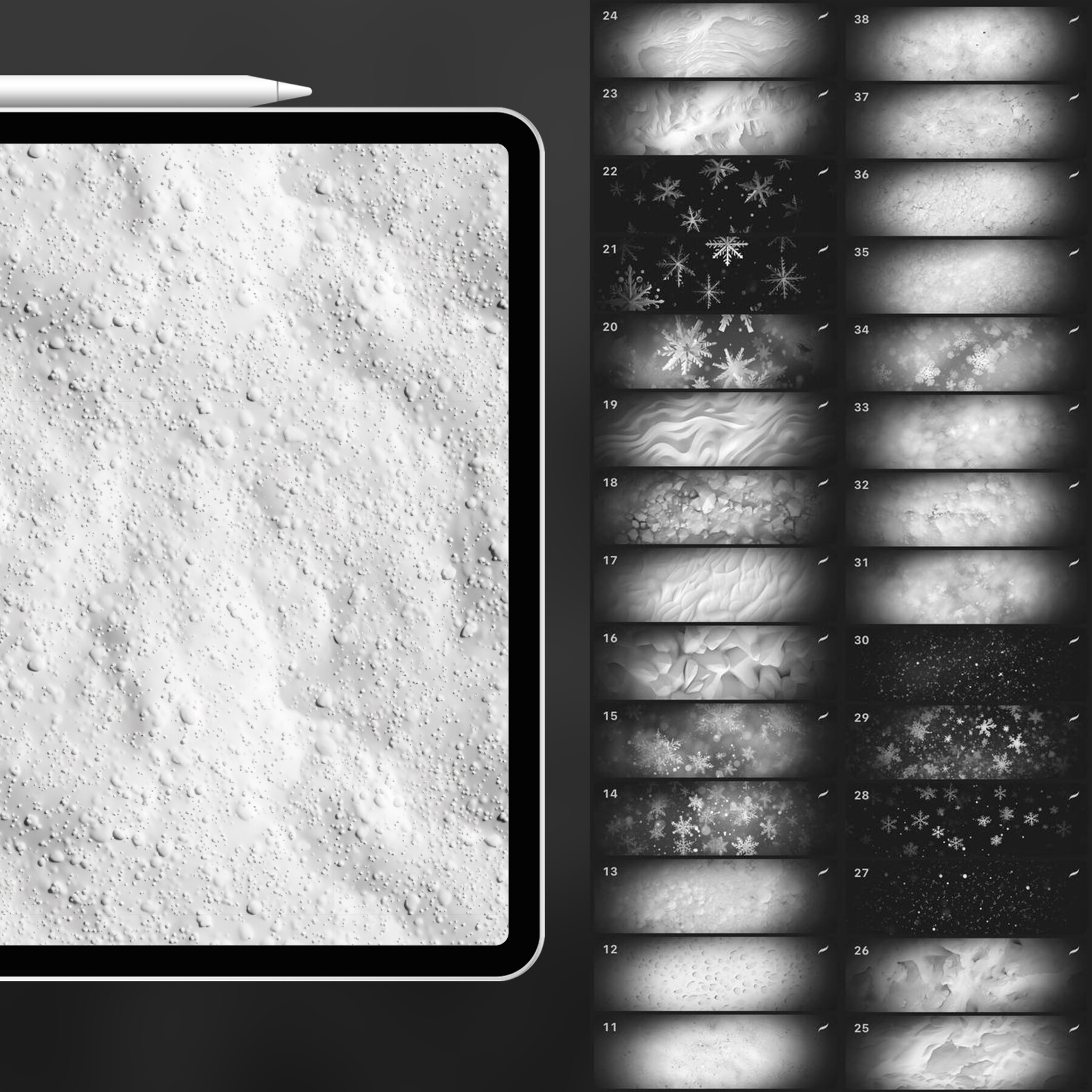 ArtStation - 150 Procreate Snow Textures | Winter Procreate Texture ...