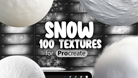 150 Procreate Snow Textures | Winter Procreate Texture Seamless Brushes | Powdery Snow Procreate Texture | Snowflakes Procreate Textures