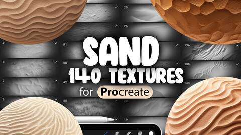 140 Procreate Sand Textures | Realistic Sand Procreate Seamless Brushes | Procreate Desert Brush | Procreate Dune Texture Brush | Beach Sand