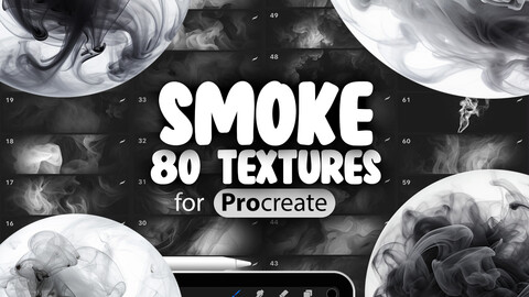 80 Procreate Smoke Textures | Realistic Smoke Procreate Seamless Brushes | Procreate Smoke Effect Brush | Smoke Procreate Patterns