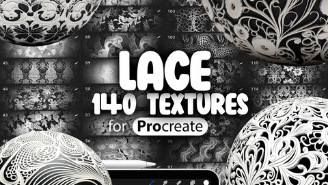 140 Procreate Lace Textures | Procreate Lace Seamless Brushes | Procreate Fishnet Texture | Procreate Lace Patterns