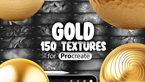 150 Procreate Gold Textures | Golden Procreate Texture Seamless Brushes | Procreate Golden Pattern | Procreate Gold Brush | Procreate Metall