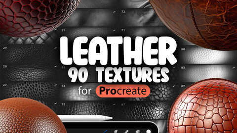 90 Procreate Leather Textures | Realistic Leather Procreate Seamless Brushes | Procreate Skin Brush | Procreate Leather Pattern Brushes