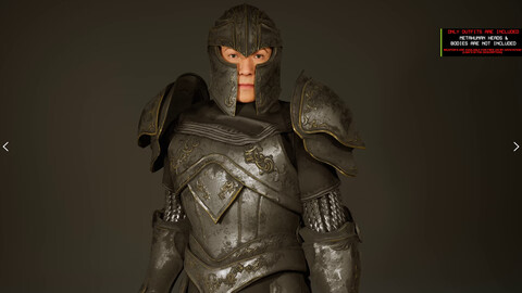 Male Knight Armor (for UE5 Metahuman)