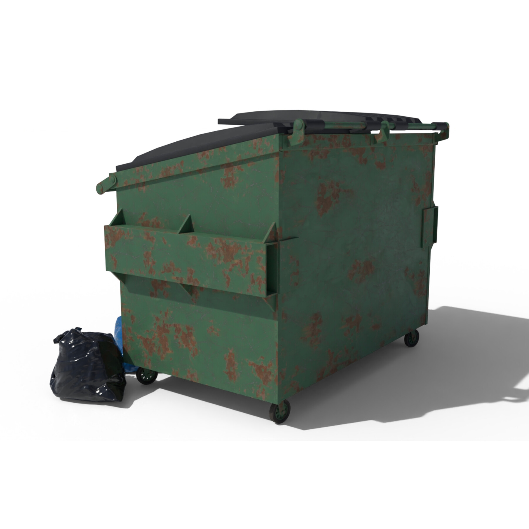 Garbage Dumpster with Bags 3D model