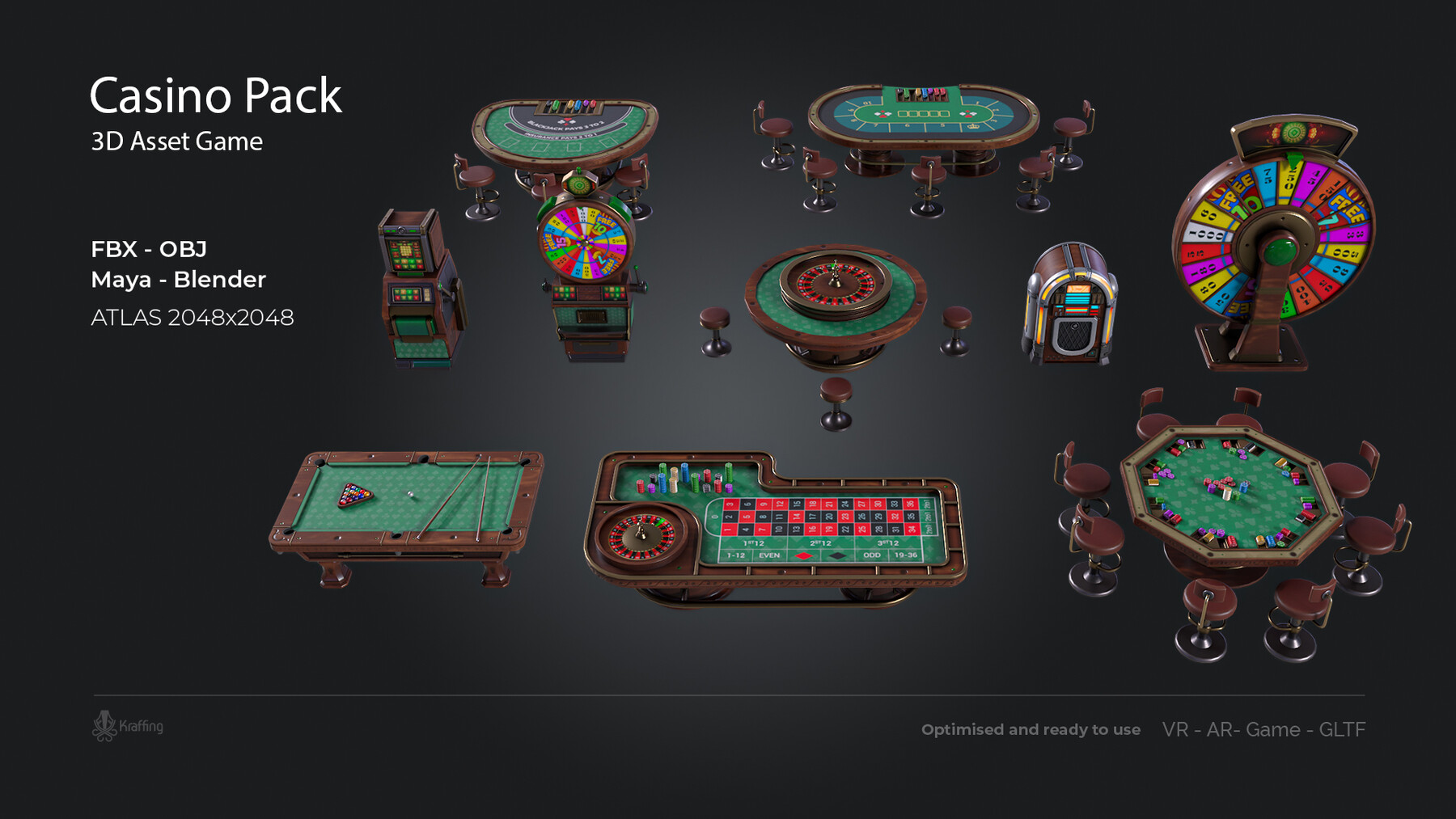 Casino virtual game asset for design casino games. Asset design