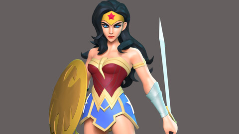 ArtStation - Stylized Wonder Woman Game Model