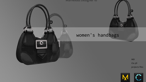 Handbag for female_Black Hobo_Clo3d, Marvelous Designer Project