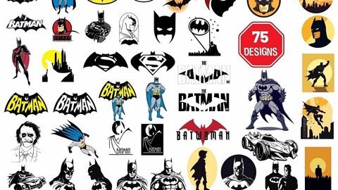 75 Batman Vector Bundle, Batman SVG Bundle, Superhero SVG Bundle, Comic Vector, Joker SVG, Harley Quinn SVG Bundle, Anime Cutting Files