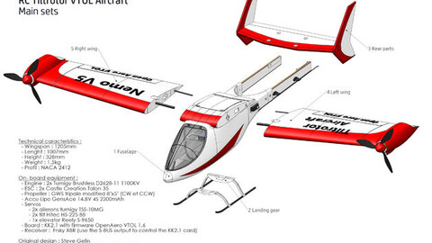Tiltrotor_RC_Aircraft_VTOL_Nemo_V5 HQ 3D Printable Aircraft
