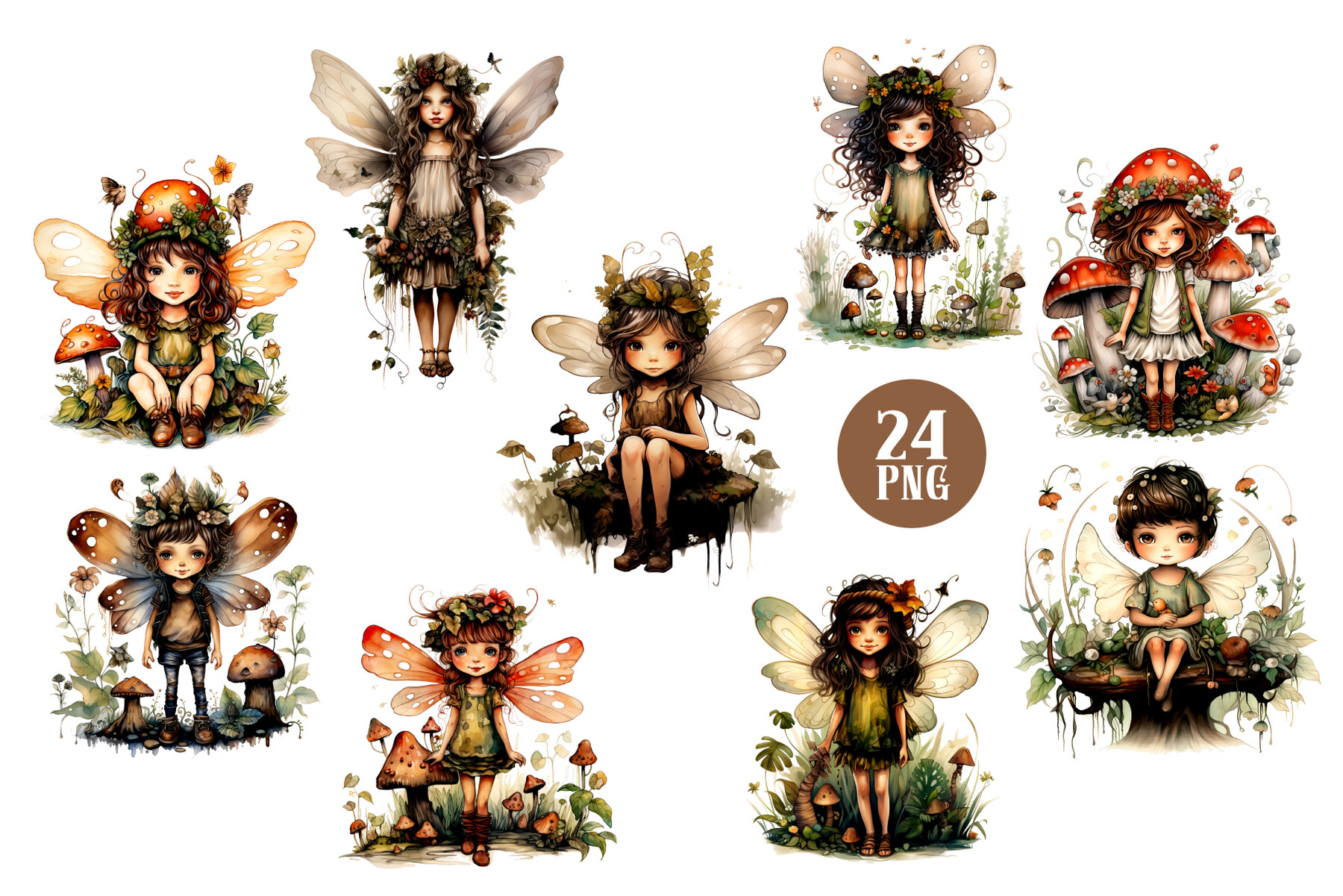 ArtStation - Watercolor Fairies. Fantasy PNG Clipart. | Artworks