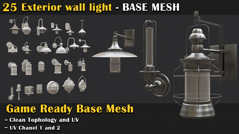 25 Exterior Wall Light Base Mesh