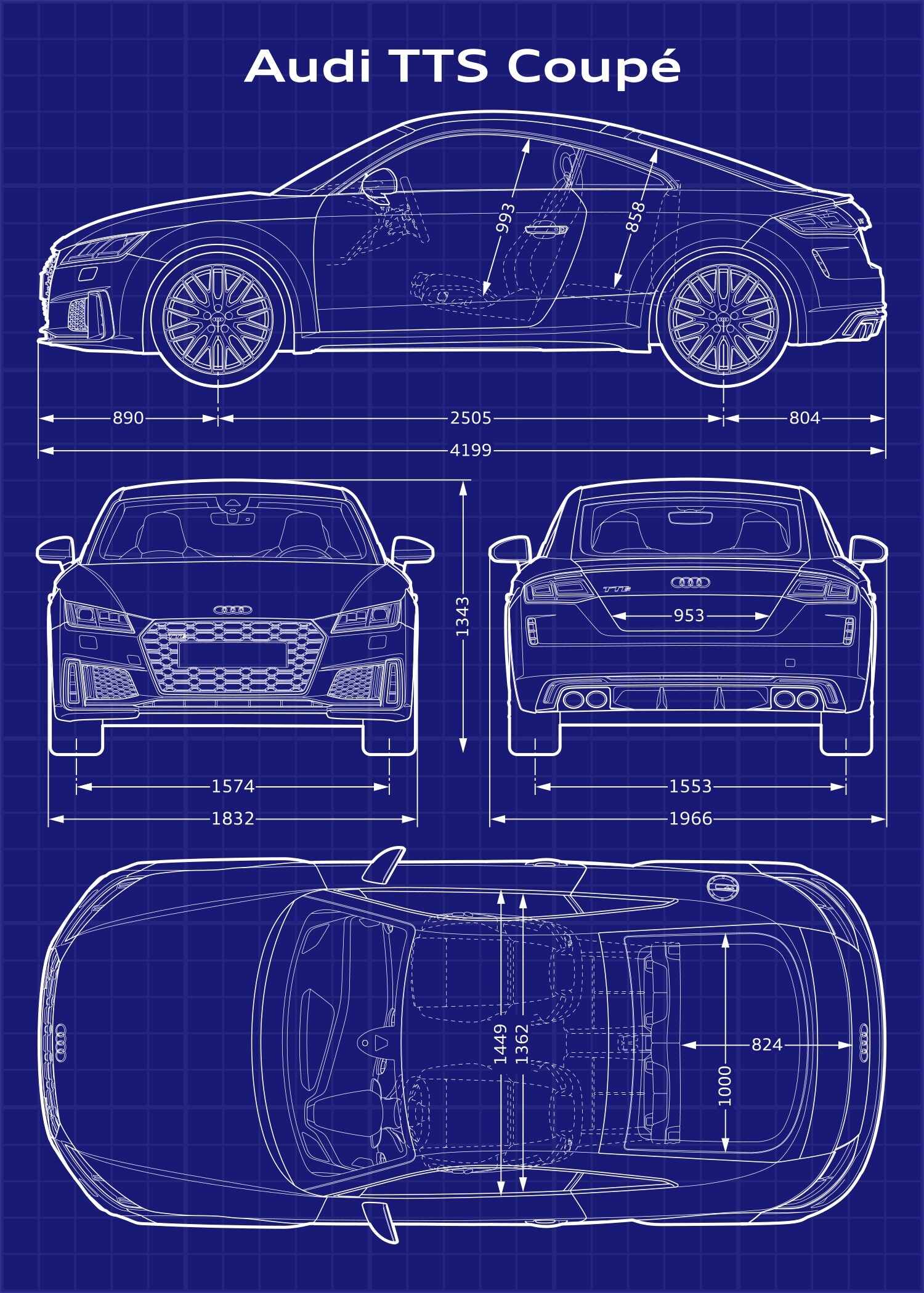 ArtStation - Audi TTS Coupe Car Blueprint | Artworks