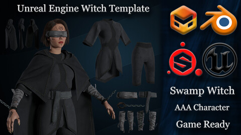 Unreal Engine Witch Character + Witch Template 5.1