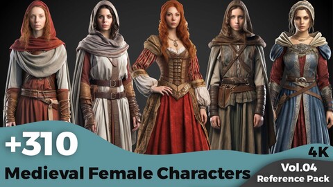 +310 Medieval Female Character(4k)