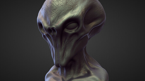 ALIEN HEAD2 high poly sculpt