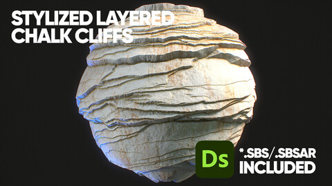 Stylized Layered Chalk Cliffs Material