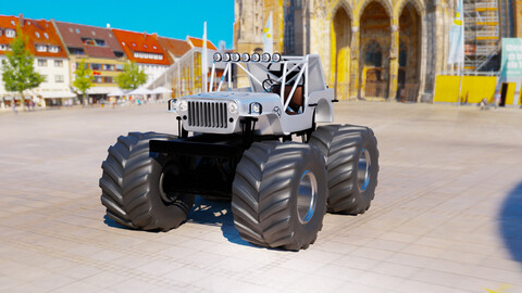 Jeep Monster Truck 3d Model