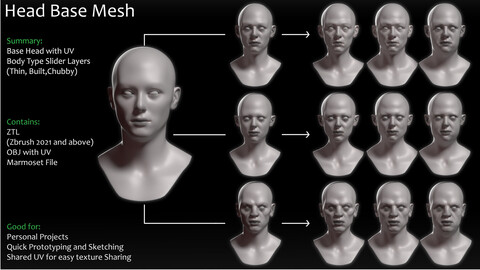 Head Base Mesh - Body type Layer Slider