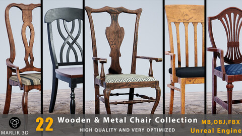 22 Wooden_Metal Chairs