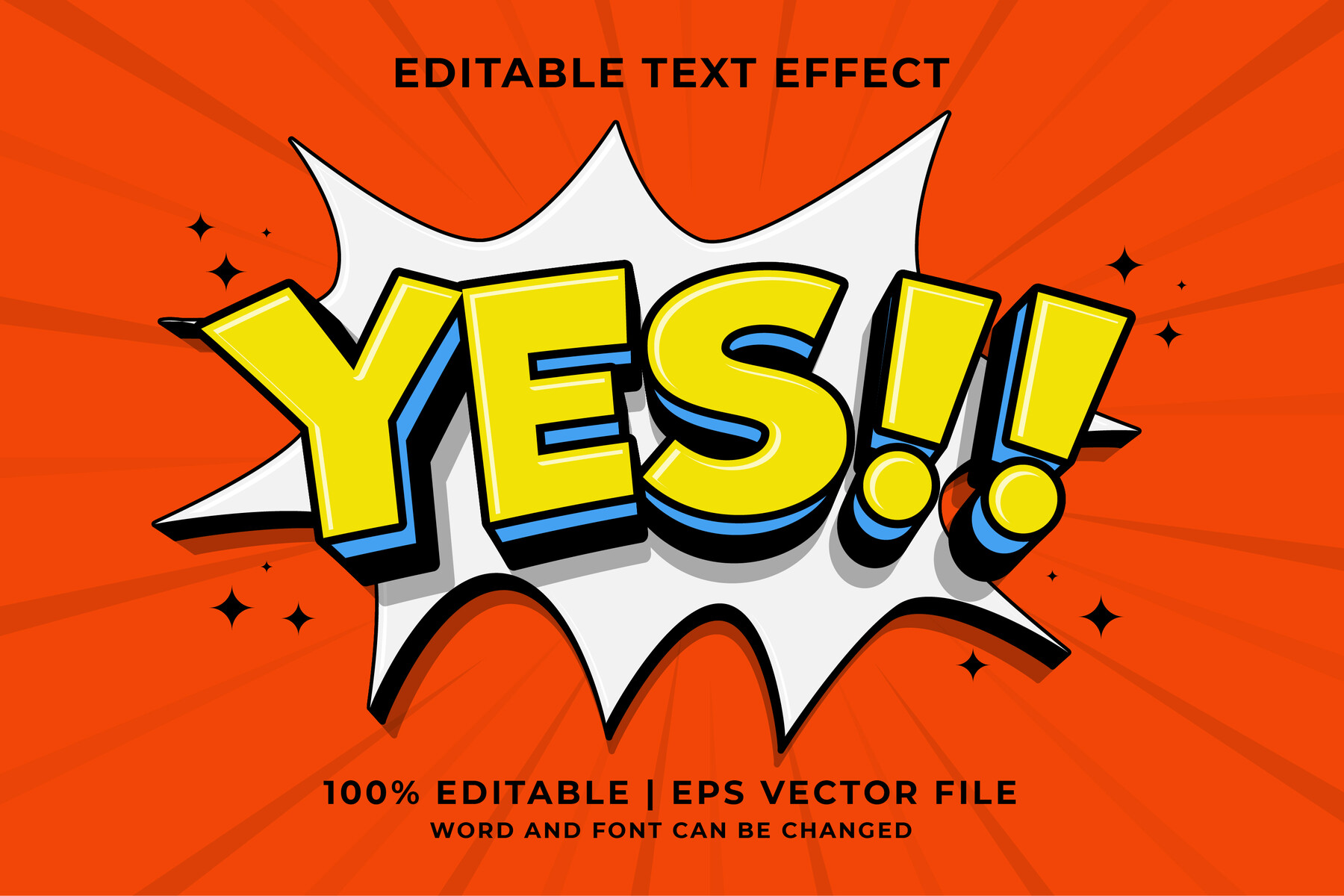 ArtStation - 3D Yes. Text Effects, EPS Template File. | Artworks