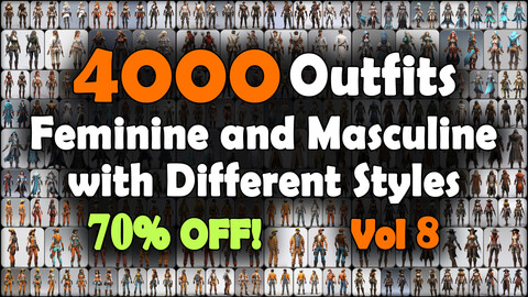 4000 Feminine and Masculine Outfits with Different Styles Reference Pack | MEGA Bundle | 4K | v.8