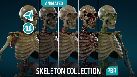 Humanoid Skeletons Undead Warriors - Game Ready - Collection