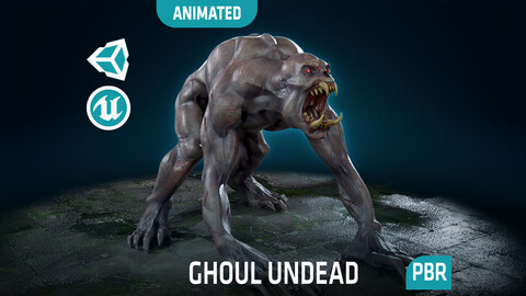 Ghoul Undead - Rigged - Animated - Game Ready Lowpoly 3D model