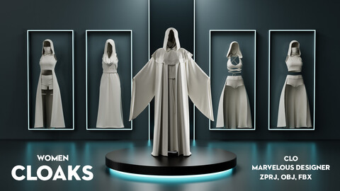 Women Cloaks / marvelous designer, clo