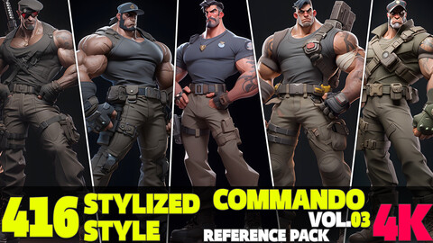 416 4K Stylized Commando Reference Pack Vol.03